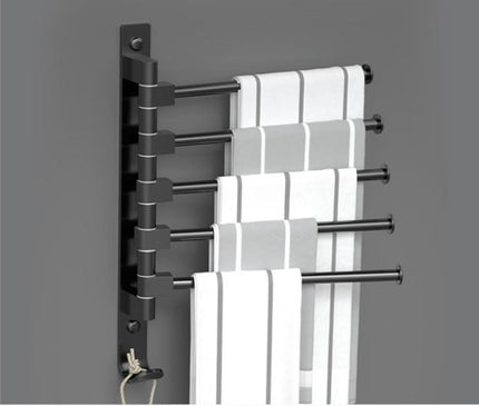 Kezaro Cremona towel holder with three horizontal bars for bathroom towels, made of sleek metal with a modern finish.