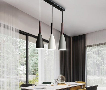 Kezaro Monaco black hanging pendant light with sleek modern design, featuring a cylindrical shade and minimalistic style.
