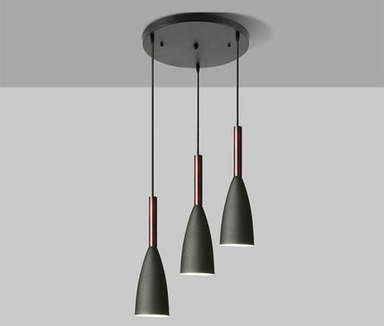 Kezaro Monaco pendant light in black hanging fixture with a sleek, modern design and minimalist style.