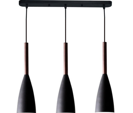 Black Monaco hanging light by Kezaro featuring a sleek modern design with a cylindrical shade and minimalist style.