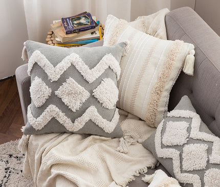 Kezaro Boho Kissenbezug, 45cm x 45cm decorative cushion cover with bohemian patterns, soft fabric, and vibrant colors.