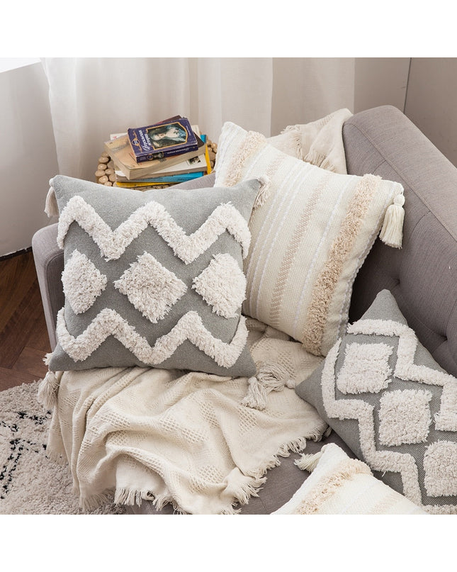 Kezaro Boho Kissenbezug, 45cm x 45cm decorative cushion cover with bohemian patterns, soft fabric, and vibrant colors.