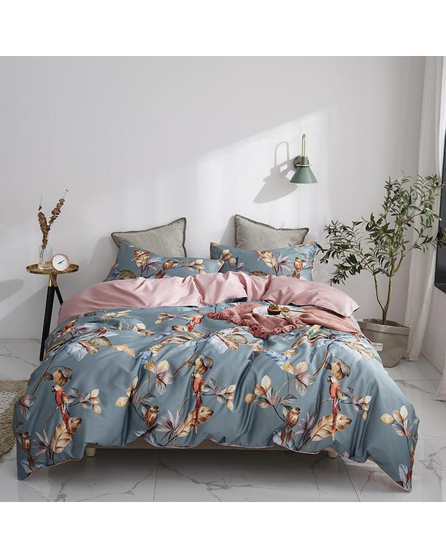 Kezaro Messina Bettwäsche Set with 180x210cm flat sheets and matching pillowcases in a 4-piece bedding set.