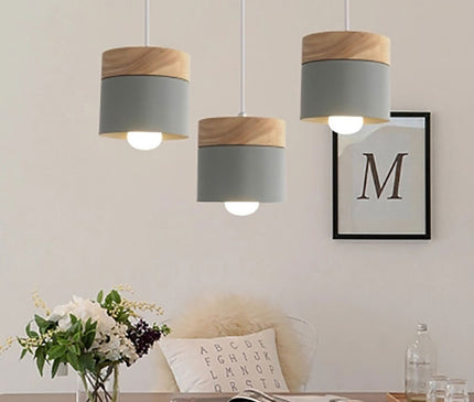 Kezaro Montpellier hanging light fixture with a modern gray and cold white finish, featuring sleek design and adjustable hanging cords.