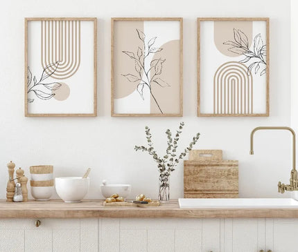 Niora Wandkunstdrucke Set | Boho-Botanika, Minimalistisch 3