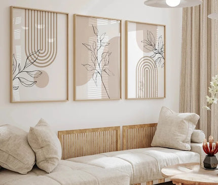 Niora Wandkunstdrucke Set | Boho-Botanika, Minimalistisch 4