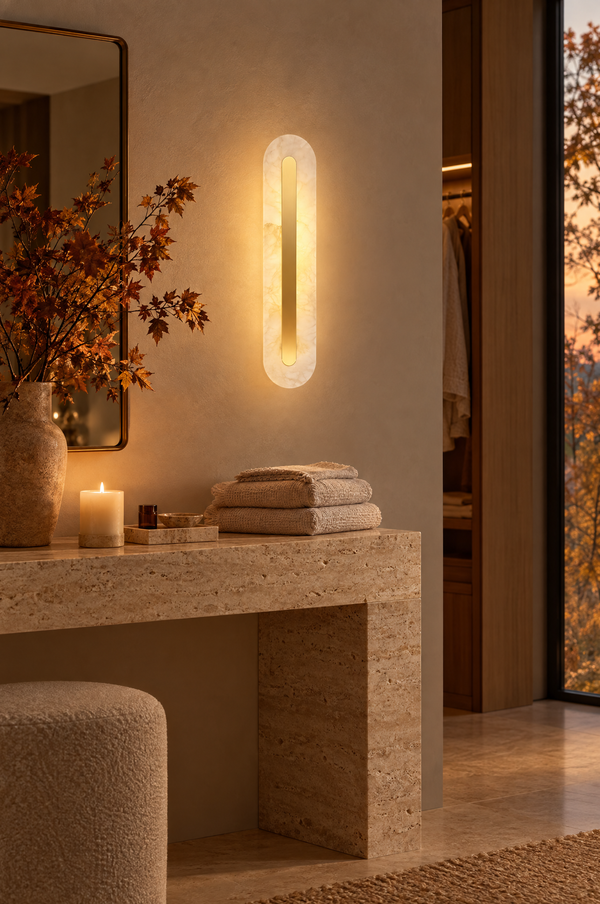 Hurn Wandleuchte in Alabaster-Optik