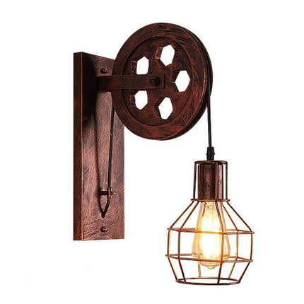 Kezaro Trento Lampe with a sleek, modern design featuring a round, rust-colored lampshade on a minimalist stand.