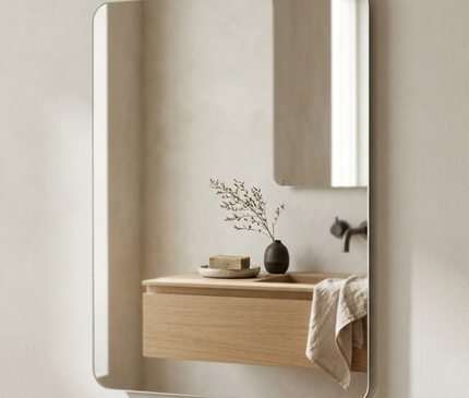 Kezaro Avela wall mirror 30x40 cm with bohrfreie montage, modern rectangular mirror for bathroom or hallway decor