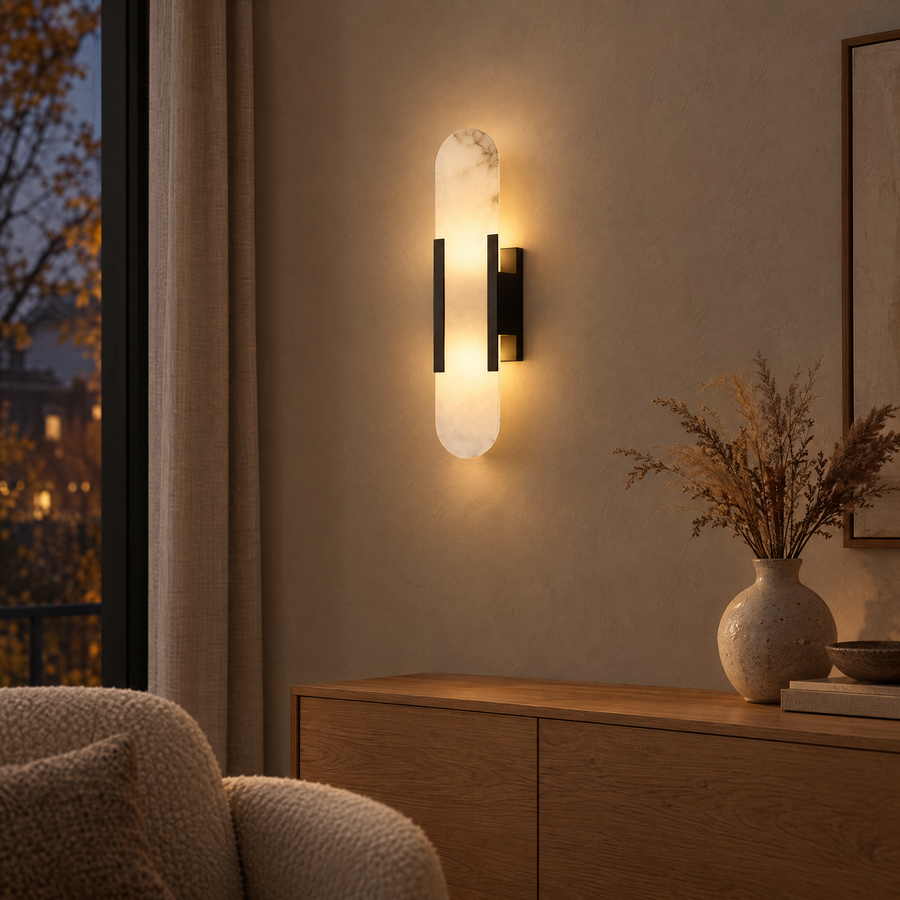 Vento Wandleuchte | Alabaster-Optik