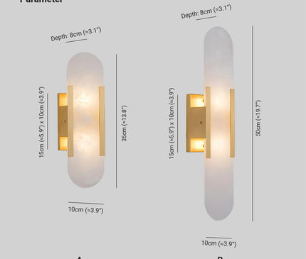 Vento Wandleuchte | Alabaster, Modern mit Metallakzenten 6