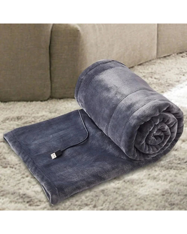 Kezaro Hedra heated blanket in gray, 100x80 cm, USB-powered warm heated cushion and blanket for cozy comfort.