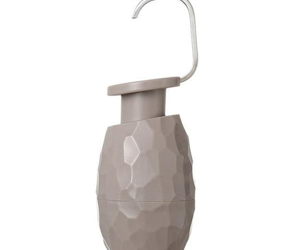 Kezaro warm gray one-handed soap dispenser with sleek design and easy pump mechanism for convenient handwashing.