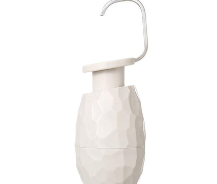 Kezaro warm gray one-handed soap dispenser with sleek design and easy pump mechanism for convenient handwashing.