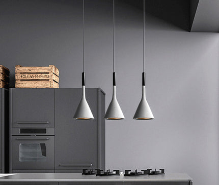 Kezaro Toulon hanging light fixture with white shade and modern design, ideal for contemporary home or office lighting.