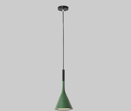 Kezaro Toulon pendant light in white with a sleek, modern design hanging from the ceiling.